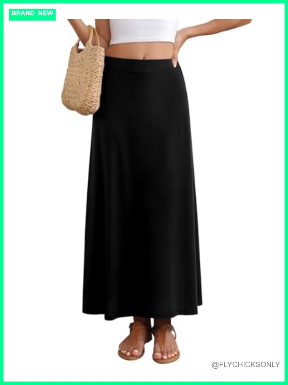 Women's Maxi Skirt Flowy A-line Casual Long Skirt S-2XL